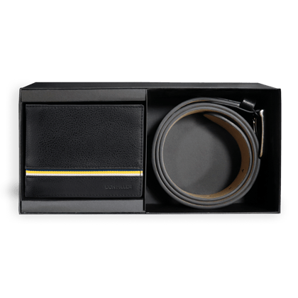 Signature Stripe Bifold and Belt Gift Set-Black / 32