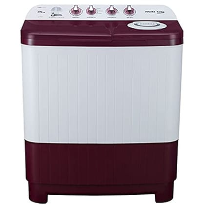 Voltas Beko 7.5 kg 5 Star Semi-Automatic Top Load Washing Machine Special Pulsator Technology WTT75DBRT Burgundy-Burgandy