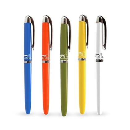 WIN Guide Ball Pens | 40 Blue Pens | Premium Pens with Stylish Metallic Clip | 0.6 mm Tip| Lightweight Design Body| Refillable Pen |School, Office or Gifting | Premium Ball Pens Set