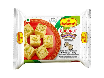 Haldiram's Soan Papdi (Coconut Flavour) Packed Sweets - 250 Gm