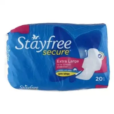 Stayfree Secure Cottony Sanitary Pads with Wings - XL (18 Pads)