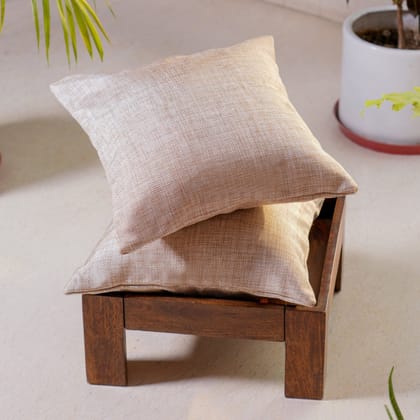 Jute Essence Beige Cushion Covers, 16" x 16", Pack of 2