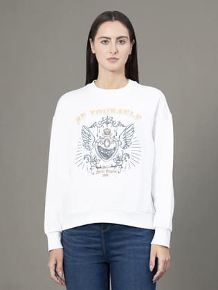 RedTape Round Neck Graphic Sweatshirt for Women | Smart Look | Everyday Comfort