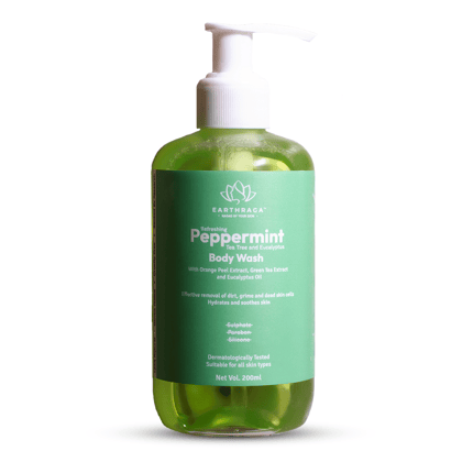 Earthraga Refreshing Peppermint, Tea Tree and Eucalyptus Body Wash