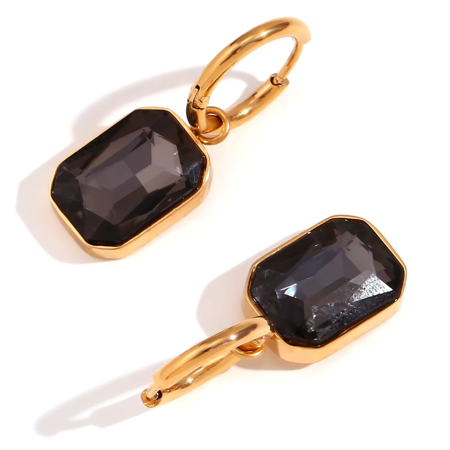 Summer Prism Drop Earrings-Black