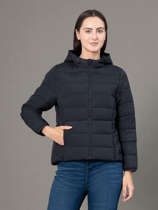 RedTape Hooded Jacket for Women | Padded & Water Resistant Finish | Enhanced Comfort