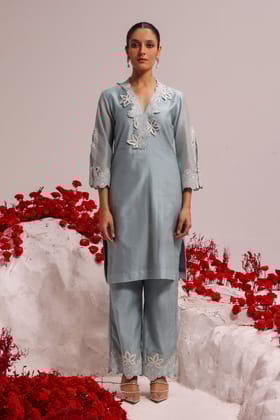Frozen blue kurta set-XS