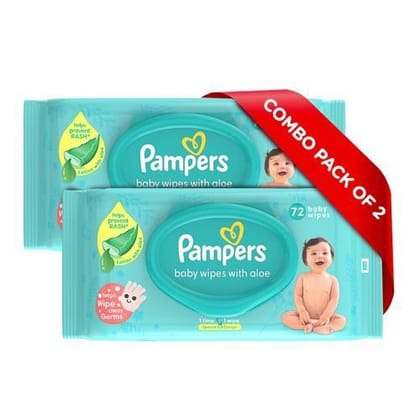 Pampers Baby Wipes - With Aloe, 144 Pcs, Pack of 2