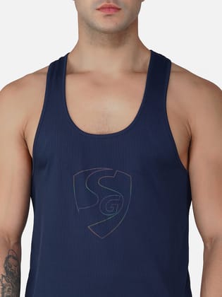 SG Regular Comfort Fit Vest For Mens & Boys, Midnight Blue & Olive Green | Ideal for Trail Running, Fitness & Training, Jogging, Gym Wear & Fashion Wear-S / Midnight Blue