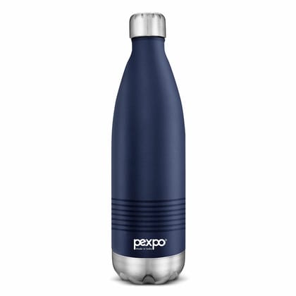 Pexpo Stainless Steel Hot and Cold Vacuum Insulated ISI Certified Flask, 1000ml, Denim Blue, Echo Delux | Lightweight & Keeps Drinks Hot/Cold for 24+ Hours