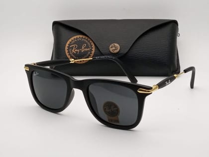 RB (Ray-Ban) New Stylish Black & Gold 2148 Wayfarer Master Pcs Sunglass For Unisex