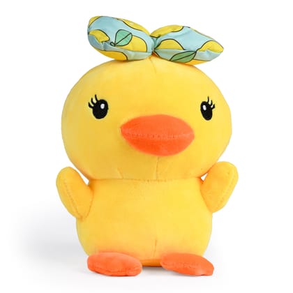 Baby Duck Plush Toy with Bow, 25 CM-Lemon