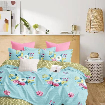 Sakura Twilight 210 TC Cotton Blend Flat King Bedsheet