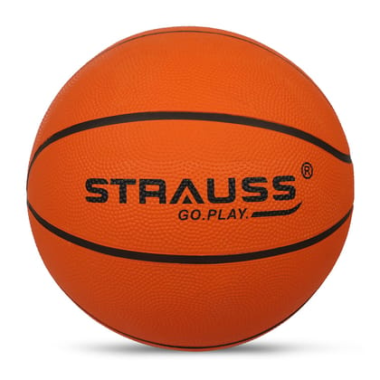 STRAUSS Zing Basketball Size 7 for Indoor-Outdoor Training, Matches, Hard Surface, Wooden Flooring, Synthetic Surface, Kids & Adults-STRAUSS Zing Basketball Size 7 | Professional Basket Ball for 