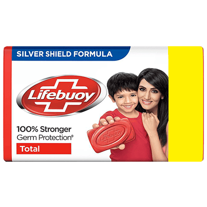 Lifebuoy Total Soap - 100% Stronger Germ Protection - New Silver Shield Formula - 125 G