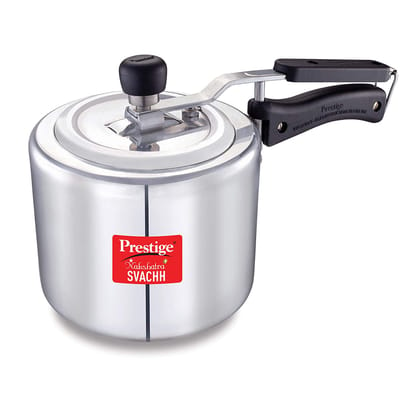 Prestige Nakshatra Plus Svachh Aluminium Spillage Control Pressure Cooker, 3 L (Silver)