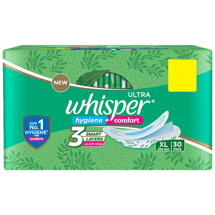 Whisper Ultra Overnight XL+ Sanitary Pads, 30 Pcs