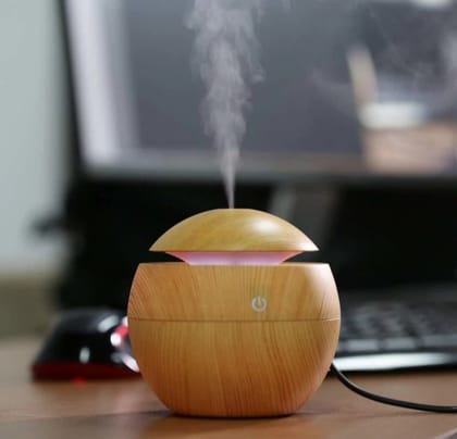 Wooden Cool Mist Humidifiers Essential Oil Diffuser Aroma Air Humidifier with Colorful Change for Car, Office, Babies, humidifiers for Home, air humidifier for Room (humidifire)