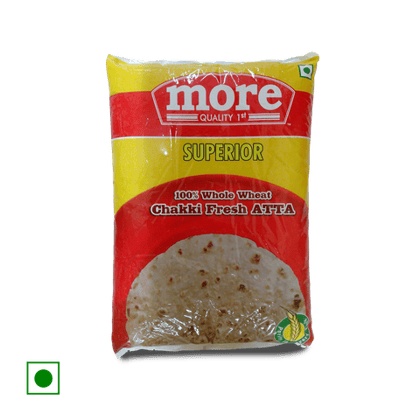 More Quality Whole Wheat Chakki Fresh Atta, 10 kg Pouch