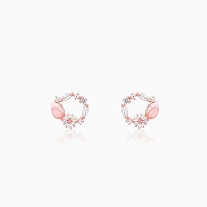 Rose Gold Drop Wreath Studs