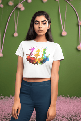 Celebrate Holi  with Holi special Crop top for women-XS / White