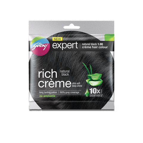 Godrej Expert Rich Creme Hair Colour, Natural Black, 40 gm Pouch