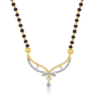 Senco Gold Love Feather Diamond Mangalsutra