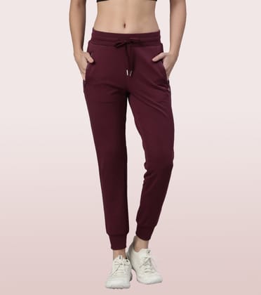 Enamor Cotton Terry Jogger | Dry Fit Cotton Terry Jogger | A401-Plum / S