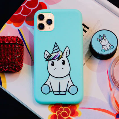 Cute Unicorn Silicone Soft Case (With Unicorn Pop Up Socket Holder Stand)-iPhone 11 Pro Max