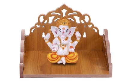 OM JEWELRY Wooden Small Temple for Home|Puja Mandir|Wall Hanging and Table Top Home Mandir Temple|Home Decor Beautiful Wooden Temple (Y27 , Hindolo)
