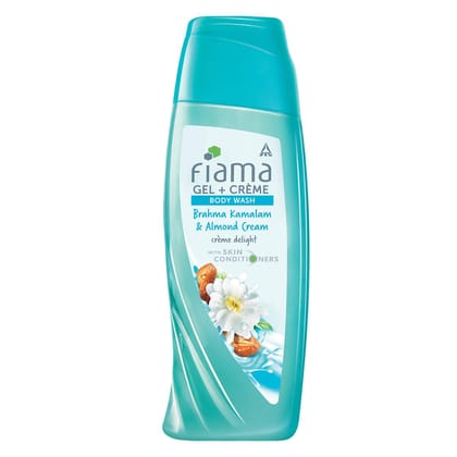 Fiama Gel Crme Body Wash Brahma Kamalam & Almond Cream, Shower Gel With Skin Conditioners, 200 Ml Bottle