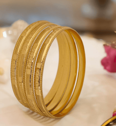 Jewels Kafe Gold Plated Bangle Set (Pack of 4)-2.4