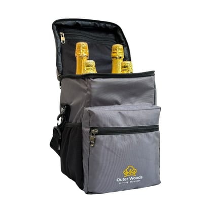 Outer Woods Insulated 4 Bottle Cooler Bag-Gray