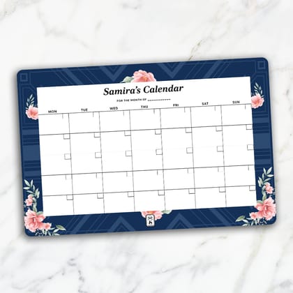 Deco Bloom Calendar-Navy / Magnet