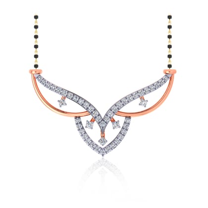 Senco Gold 18K Rose Gold Trio Vision Diamond Mangalsutra (Gold Weight -  1.16 g / 0.19 Ct / HI-SI)