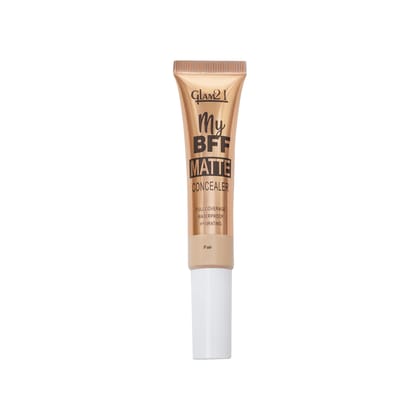 Glam21 My BFF Matte Concealer|Full Coverage, Waterproof, Hydrating |Lightweight, Long Wearing Formula For All Skin Tone Matte Finish -8gm-Light