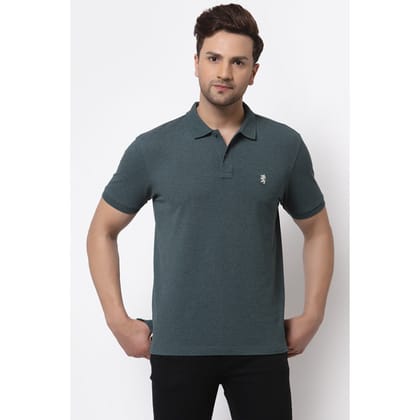 Red Tape Men's Green Melange Polo Neck T-Shirt