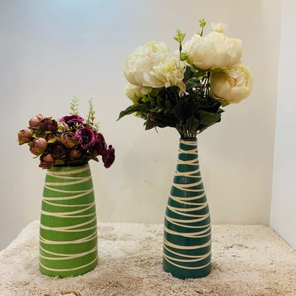 Modern Ceramic Vases-Sparkling Green / Ceramic / Set of 2