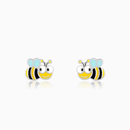 Silver Busy Bee Kids Earrings (4-12 yrs)