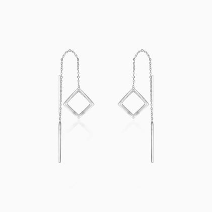 Oxidised Silver Square Danglers