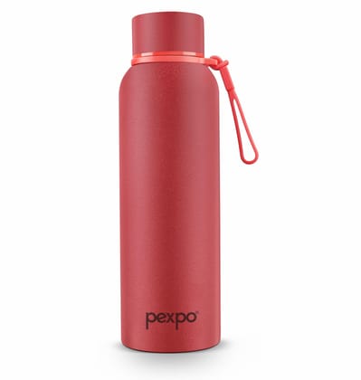 Pexpo 24 Hrs Hot & Cold Stainless Steel ISI Certified Flask, 700 ml, Crimson Red, Bravo | Thermosteel Bottle | Double Wall | Durable | Home | School | Office | Traveling | Hiking | Vacuum Insulated