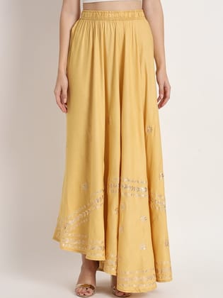 Embellished Flared Maxi Skirt