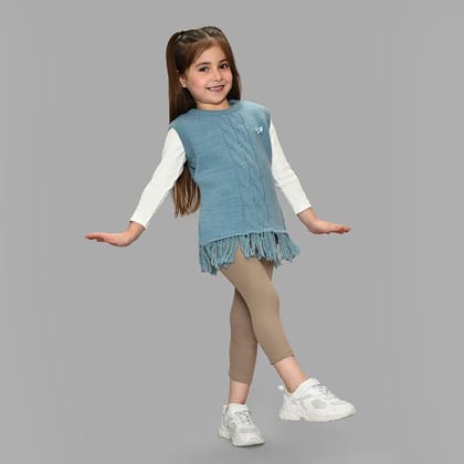 Bonjour Sky Sleeveless Knitted Sweater-18-24 M / Blue