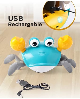 Crawling Crab Musical Toy with Rechargeable Battery- Multicolour