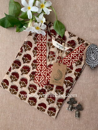 "Tulsi" Bagru Print Cotton kurta-S