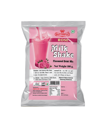 Butterfly Milk Shake 80G Pouch (Rose)  by Butterfly Dessert Mixes and Bakery Needs.