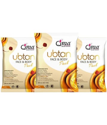 Qraa Ubtan Facepack For Glowing Skin,Acne,Pimples,Detan,& Brightening|Pack Of 3|150G