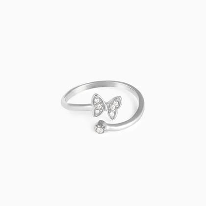 Silver Butterfly Bow Ring