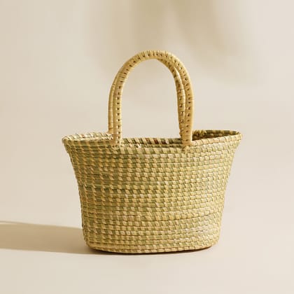 Veda Moonj Grass Bag - Beige