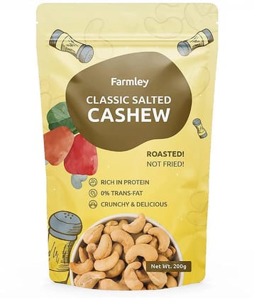 Farmley Premium Classic Salted Roasted Dry Nut Cashew Snacks 200 gm | Rich in Protein | Crunchy & Delicious